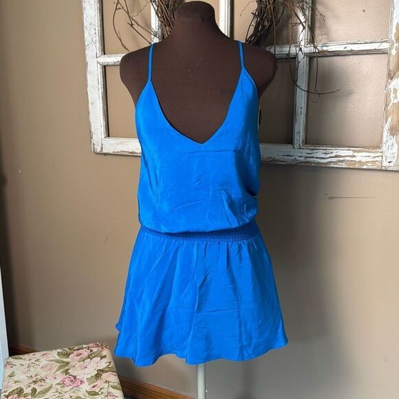 Amanda Uprichard Mara mini dress royal blue size small women’s 100% silk cocktai - Picture 1 of 9